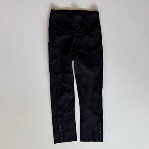 Lululemon Align Cropped Leggings Black High Rise Yoga Size 2 LW6AKHS